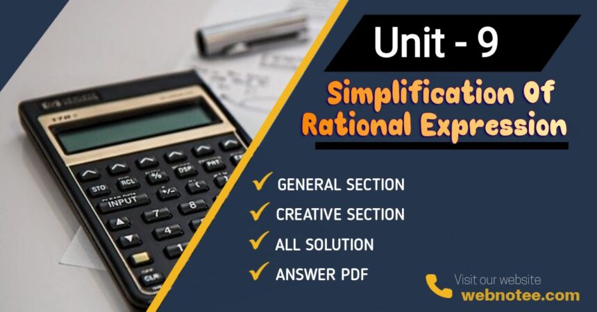 Simplification Of Rational Expression Class 10 Mathematics